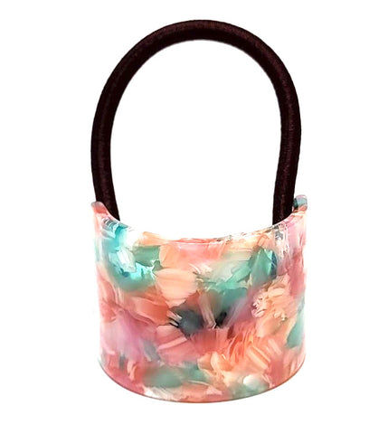 "Noelle" Elastic ~ Coral/Turquoise #3