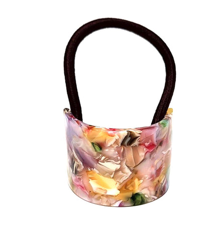 "Noelle" Elastic ~ Plums/Tan/Purple #5