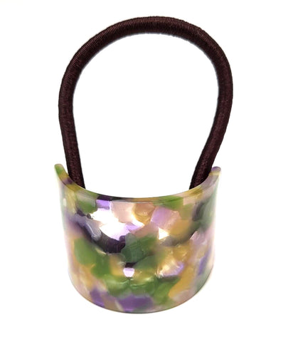 "Noelle" Elastic ~ Green/Plum/Lilac #7