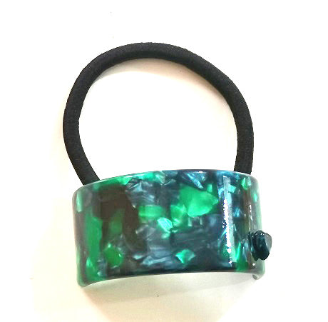 "Adriana" Heart Elastic ~ Green/Blue ~ #4