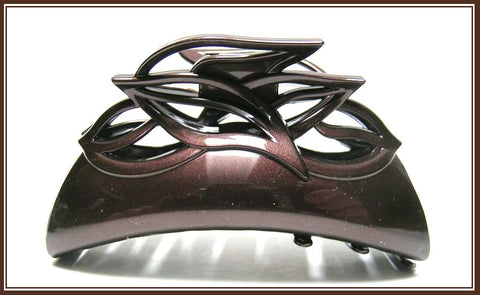 "Celeste" Large Jaw ~ Made in France ~ Espresso Brown