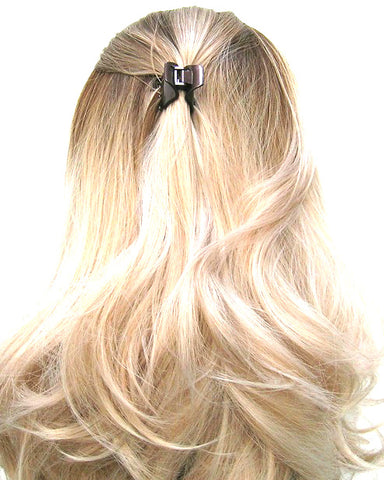 "Paige" Small Jaw ~ Made in France ~ Espresso Brown