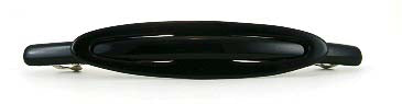 "Gayle" Medium Oval Over Barrette ~Handmade in France ~Black