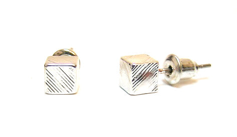 Pink Lily ~ Matte Cube Stud Earrings #7
