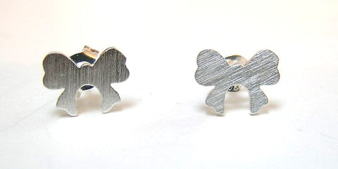 Pink Lily ~ Matte "Bow" Stud Earrings #44