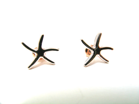 Pink Lily ~ Rose Gold Plated "Starfish" Stud Earrings #53