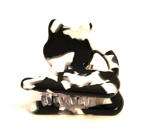 Pink Lily ~ "Puff" Cat Jaw ~ Black & White