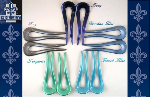 SALE ~ Adele Chignon Pin ~  Marine Colors ~ Made in France