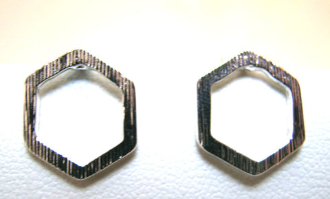 Pink Lily ~ Matte Hexagon Stud Earrings #21