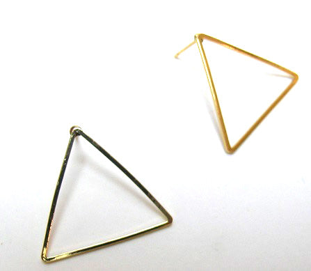 Pink Lily ~ Gold Plated Triangle Earrings ~ Light as a Feather! #16