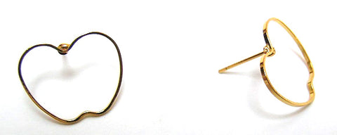 Pink Lily ~ Gold Plated Apple Earrings ~ Light as a Feather! #19