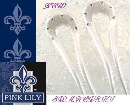 Swarovski Crystal "Adele" 2 Pcs. Set ~ Chignon Pin~ Made in France