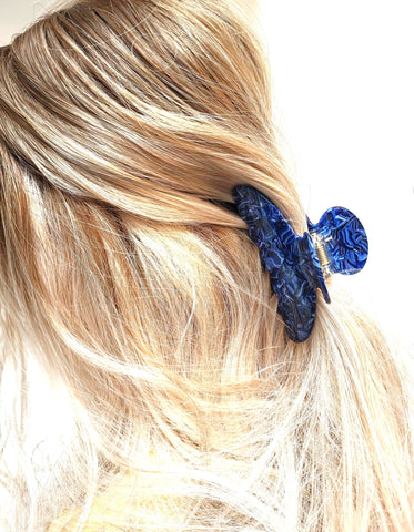 Pink Lily ~ "Angelica" Large Volume Jaw ~ Navy & White ~ NEW