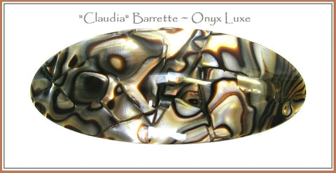 "Claudia" Volume Barrette ~ HANDMADE IN FRANCE ~ Onyx