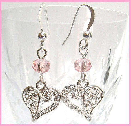 Pink Lily ~ Lovely "Swirl Heart" Earrings #118