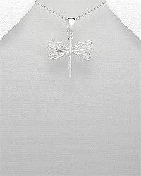 Sterling Silver  Dragonfly Pendant on 18 inch chain 5-1-453
