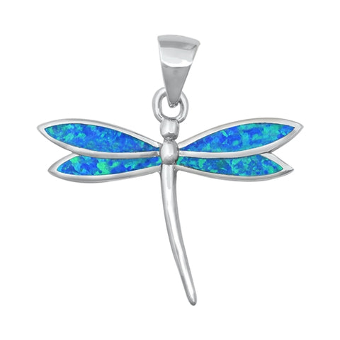 Sterling Silver Blue Dragonfly Pendant on 18 inch chain 5-1-493 SALE