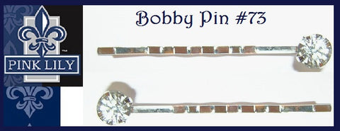 Pink Lily ~ Lovely Rhinestone Bobby Pin # 73~ Sold as a SET
