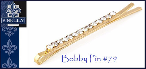 Pink Lily ~ Bobby Pin Set #79 ~ Lovely Gold and White Sparkle ~ Sold as a SET