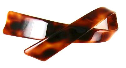 "Collette" Cross Over Bow Volume Barrette ~ Handmade in France ~ Tortoise