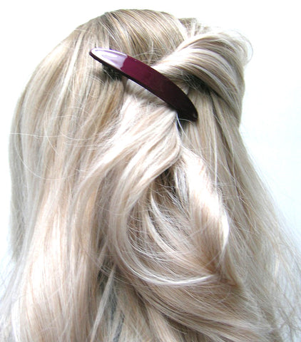 Made in France ~ "Jane" Barrette ~ Aubergine/Eggplant