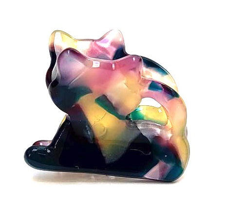 Pink Lily ~ "Puff" Cat Jaw ~ Plum/Pink/Gold