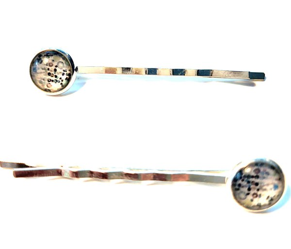 Pink Lily ~  Flowers Bobby Pin Set  ~ #107-12