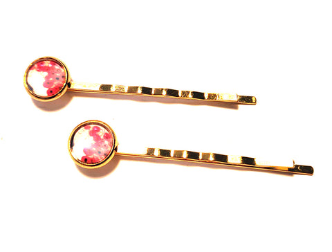 Pink Lily ~ Flowers ~ Bobby Pin Set  ~ #108-15