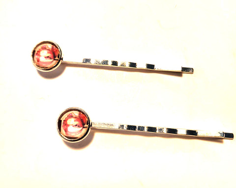 Pink Lily ~ Flowers ~ Bobby Pin Set  ~ #108-17