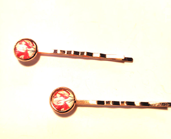 Pink Lily ~ Flowers ~ Bobby Pin Set  ~ #108-1
