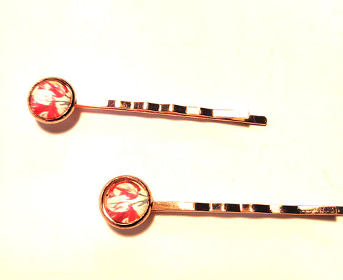 Pink Lily ~ Flowers ~ Bobby Pin Set  ~ #108-1