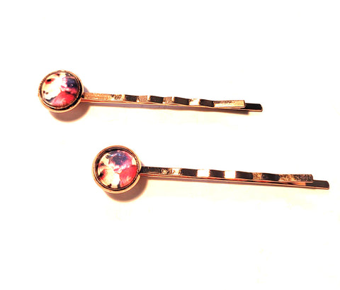 Pink Lily ~ Flowers ~ Bobby Pin Set  ~ #108-4