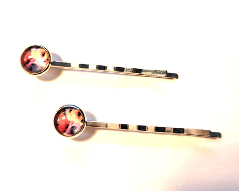 Pink Lily ~ Flowers ~ Bobby Pin Set  ~ #108-5