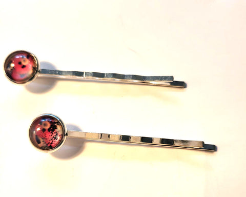 Pink Lily ~ Flowers ~ Bobby Pin Set  ~ #108-8