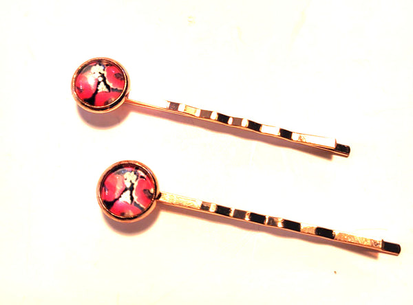Pink Lily ~ Flowers ~ Bobby Pin Set  ~ #110-11