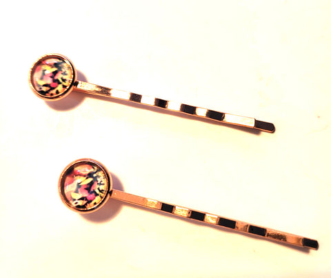 Pink Lily ~ Flowers ~ Bobby Pin Set  ~ #110-12