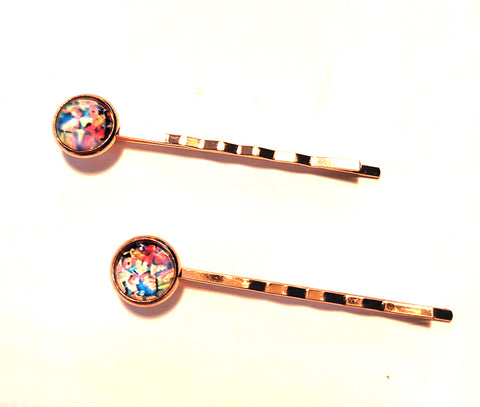 Pink Lily ~ Flowers ~ Bobby Pin Set  ~ #110-7