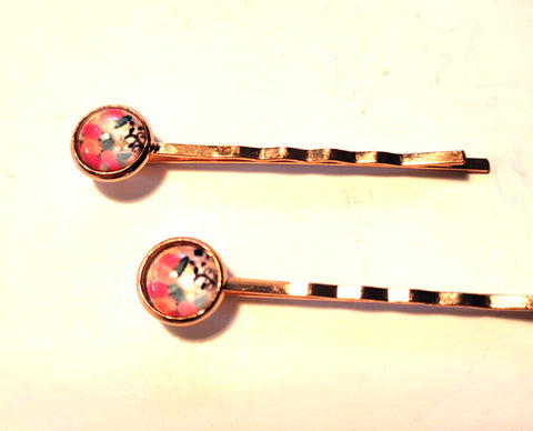 Pink Lily ~ Flowers ~ Bobby Pin Set  ~ #110-8