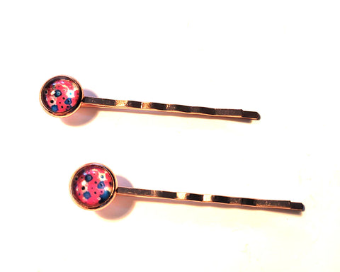 Pink Lily ~ Flowers ~ Bobby Pin Set  ~ #110-9