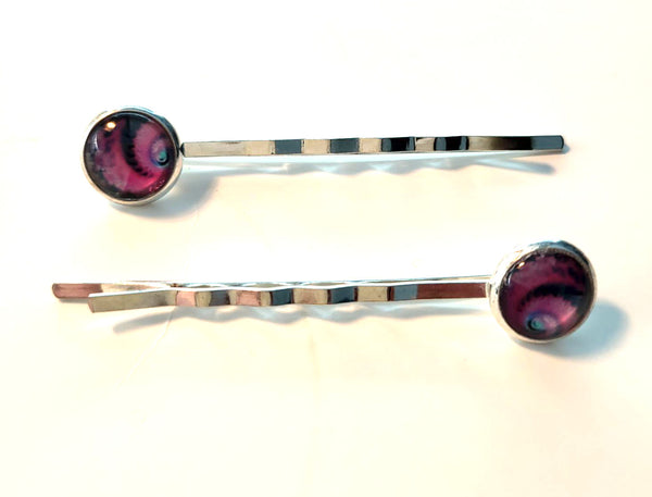 Pink Lily ~ Swirl Pink & Blue Bobby Pin Set  ~ #133-11
