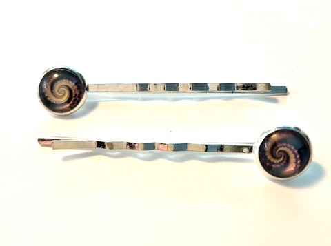 Pink Lily ~ Swirl Brown & Beige Bobby Pin Set  ~ #133-7