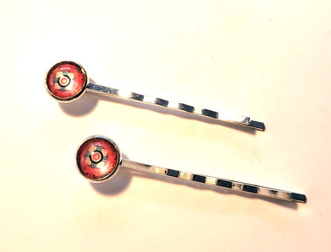 Pink Lily ~ Blue & Red Mandela ~ Bobby Pin Set  ~ #135-7