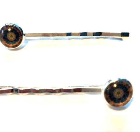 Pink Lily ~   Cream & Blue Bobby Pin Set  ~ #148-6