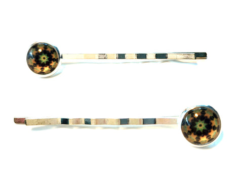 Pink Lily ~  Green Bobby Pin Set  ~ #149-10