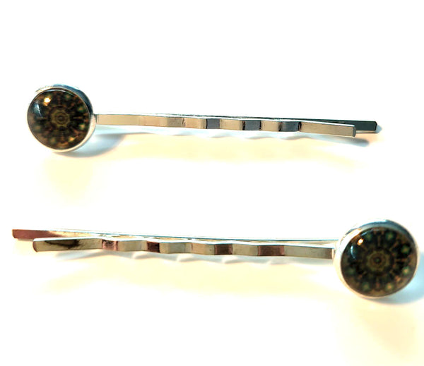 Pink Lily ~  Green Bobby Pin Set  ~ #149-12