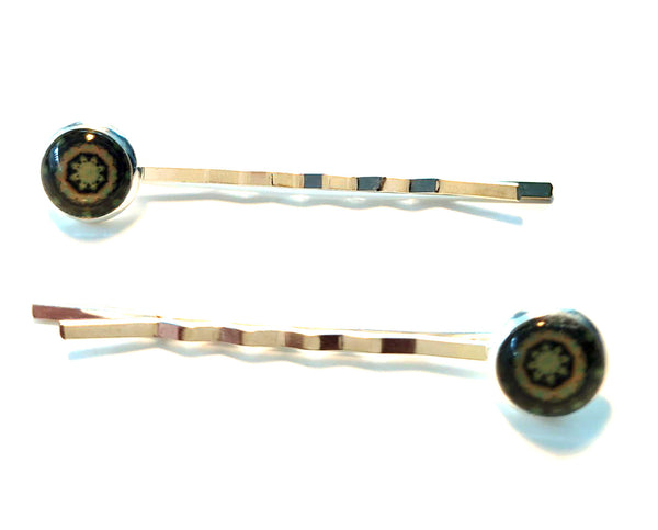Pink Lily ~  Green Bobby Pin Set  ~ #149-2
