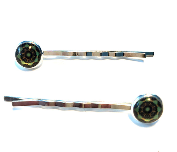 Pink Lily ~  Green Bobby Pin Set  ~ #149-5