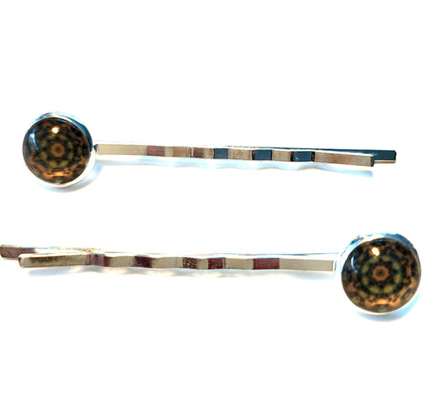 Pink Lily ~  Green Bobby Pin Set  ~ #149-6