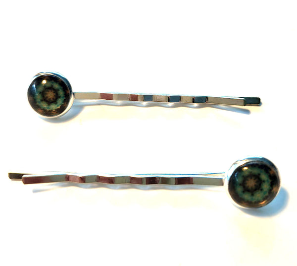Pink Lily ~  Green Bobby Pin Set  ~ #149-7