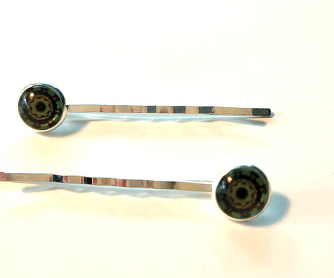 Pink Lily ~  Green Bobby Pin Set  ~ #149-8